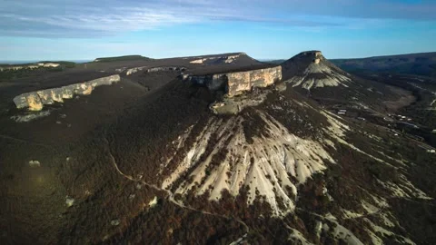 Aerial view of Mount Kyz-Kermen on the Crimean peninsula. Stock Footage 168653209