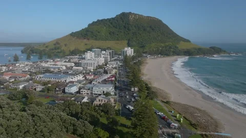 Aerial view of Mount Maunganui beach, Tauranga, New Zealand 스톡 동영상 238719495