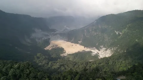 Aerial View of Mount Merapi Volcano in Bandung, Indonesia - Drone Footage Video stock 346348658