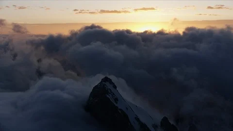 Aerial view Mount Moran summit Grand Tetons USA Stock Footage 91552379