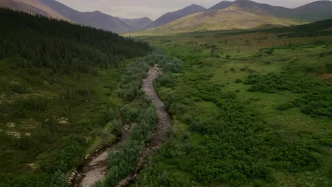 Aerial View of Mount Prindle in Alaska Stockbeeldmateriaal 248098070
