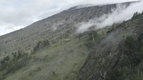 AERIAL VIEW MOUNT RINJANI WHEN CLOUDY Stock Footage 231855958