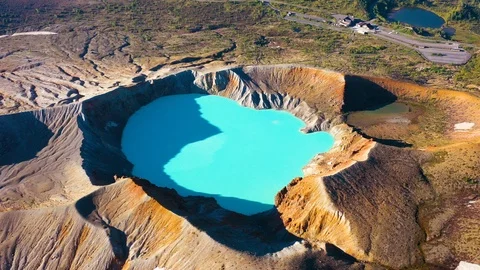 Aerial view of Mount Shirane is active volcano Video stock 111945711