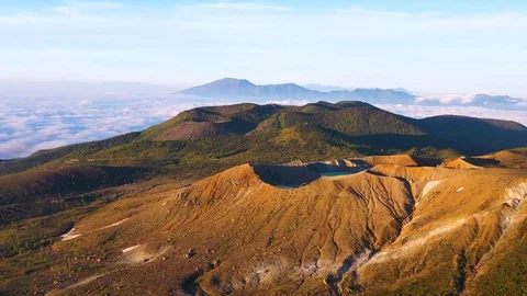 Aerial view of Mount Shirane is active volcano Stock Footage 111950602