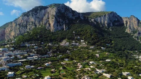 Aerial view of mount solaro and capri town, italy Stock Footage 345374765