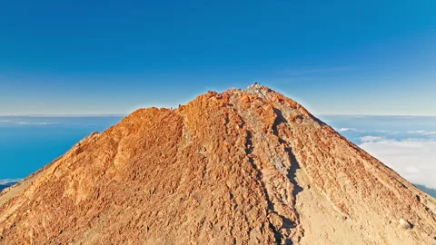 Aerial view of Mount Teide active volcano in Tenerife, Canary Islands. Видео 259334527