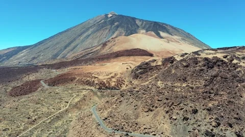 Aerial view of Mount Teide and volcanic landscape Видео 330271960