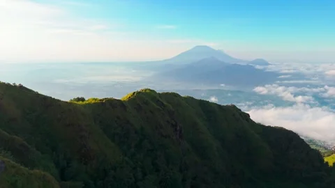 Aerial view of Mount Ungaran in Central Java, Indonesia. Stock Footage 340779197