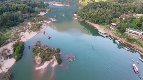 Aerial view mountain and river Video stock 344316079