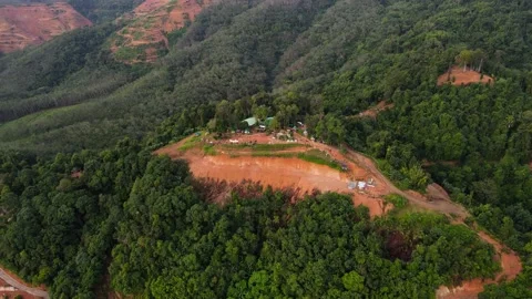 Aerial view mountain background and activity area and adventure. Stock Footage 144002672