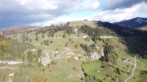 Aerial view mountain forest Vídeo Stock 217440421