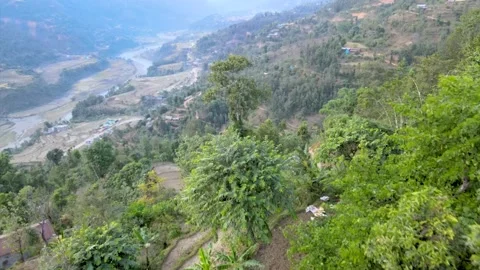 Aerial view of mountain forest in Nepal, Stock Footage 155366829
