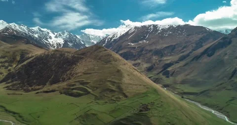 Aerial view of the mountain gorge Stock Footage 154665196