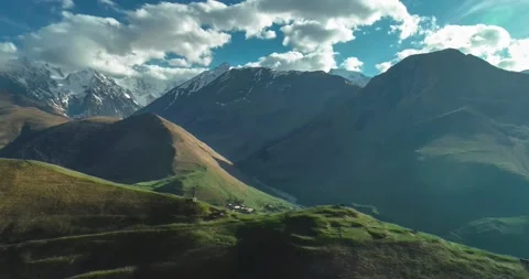 Aerial view of the mountain gorge Stock Footage 154665255