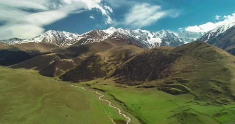 Aerial view of the mountain gorge Stock Footage 154665349