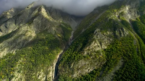 Aerial view of a mountain gorge. Stock Footage 291961366