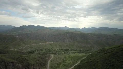 Aerial view of Mountain highway Stock Footage 77996787