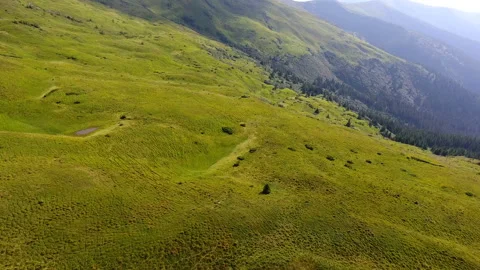 Aerial view of mountain hill Stock Footage 79886207