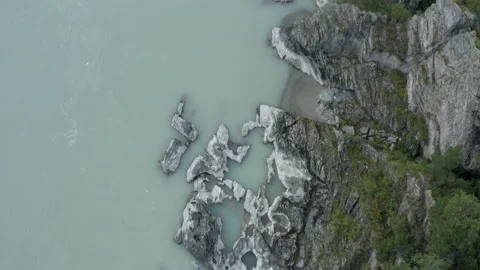 Aerial view mountain Katun river in between mountains 4 Stock Footage 137873337