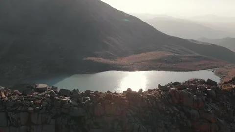 Aerial view of the mountain Lake Stock Footage 160620711