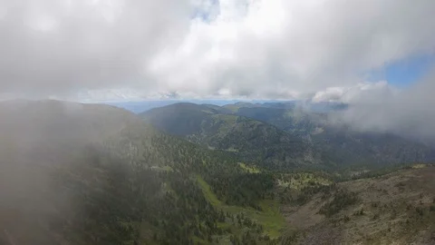 Aerial view of mountain landscape from cloud Stock Footage 121395765