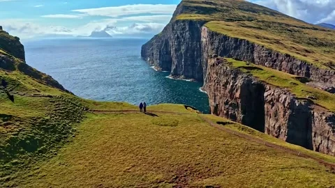Aerial view of the mountain with ocean  Stock Footage 252436510