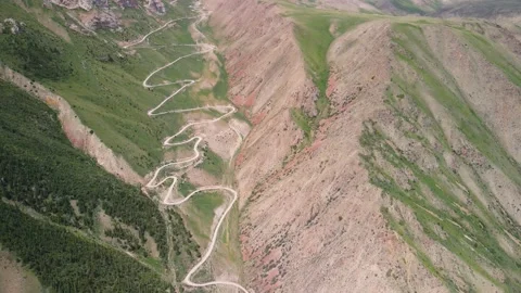 Aerial view of mountain pass 스톡 동영상 314464439