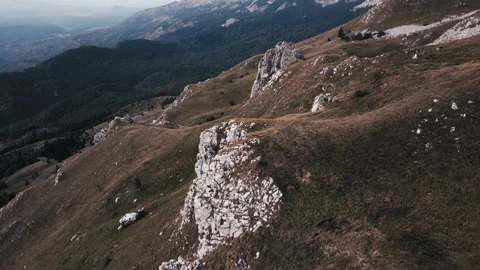 Aerial view of the mountain peak Stock Footage 139847229
