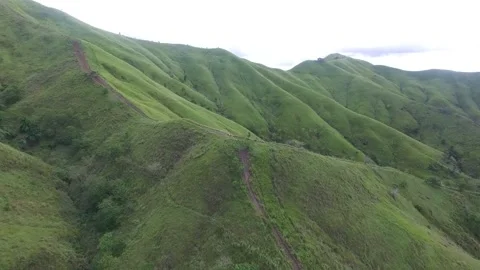 Aerial View of a Mountain in the Philippines Stock Footage 139809030