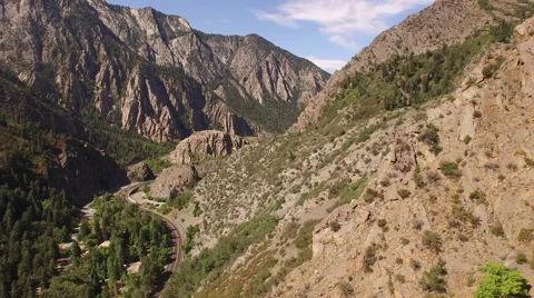 Aerial View of mountain range and landscape Stock Footage 60691369