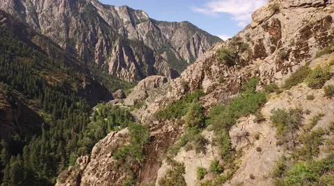 Aerial View of mountain range and landscape Stock Footage 60691376