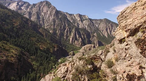 Aerial View of mountain range and landscape Stock Footage 60691387