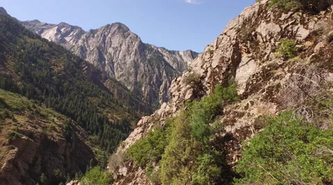 Aerial View of mountain range and landscape Stock Footage 60691414