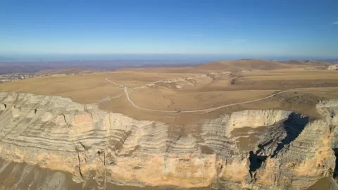 Aerial view of the mountain range and high cliffs. Stock Footage 240953016