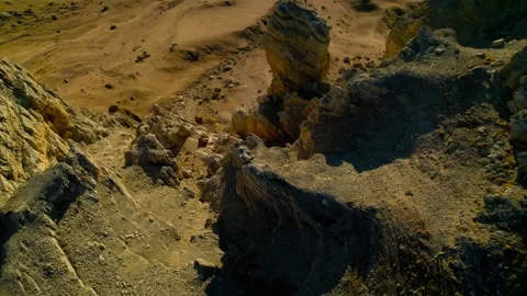 Aerial view of the mountain range and high cliffs. Stock Footage 240954708