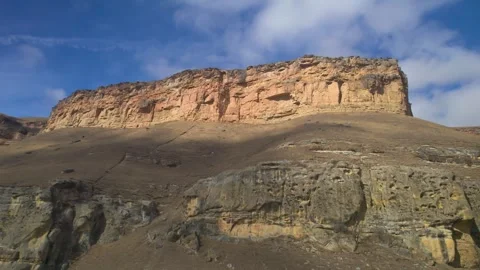 Aerial view of the mountain range and high cliffs. Stock Footage 241002463
