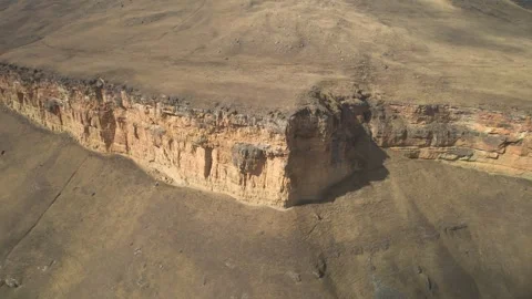 Aerial view of the mountain range and high cliffs. Stock Footage 241002934