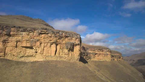 Aerial view of the mountain range and high cliffs. Stock Footage 241008053
