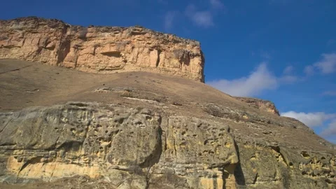 Aerial view of the mountain range and high cliffs. Stock Footage 241008071