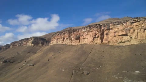 Aerial view of the mountain range and high cliffs. Stock Footage 241009436