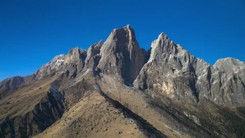 Aerial view of the mountain range and high cliffs. Stock Footage 241149027