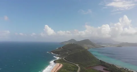 Aerial view of mountain range in the caribbean Stock Footage 228818432