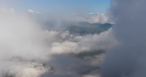 Aerial view of mountain range with clouds, Indonesia. Stock Footage 331985480
