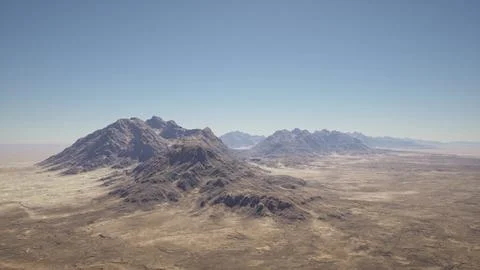 An aerial view of a mountain range in the desert Stock Illustration