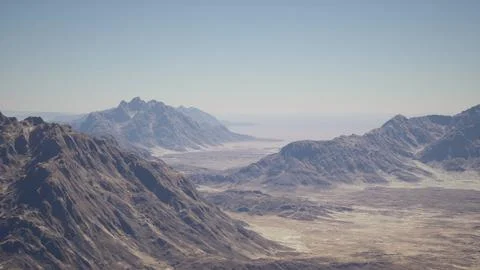 An aerial view of a mountain range in the desert Stock Illustration