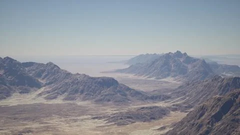 An aerial view of a mountain range in the desert Stock Illustration