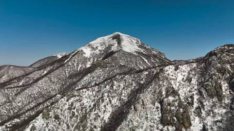 Aerial view of a mountain range with high cliffs. Stock Footage 304972311