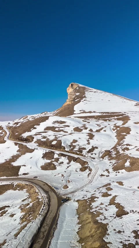 Aerial view of a mountain range with high cliffs. Stock Footage 304973630