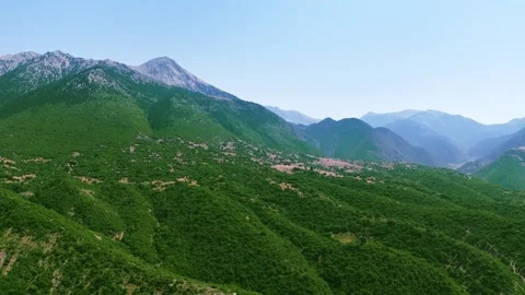 Aerial view of mountain range near Kalavryta, Greece Stock-Footage 332250765
