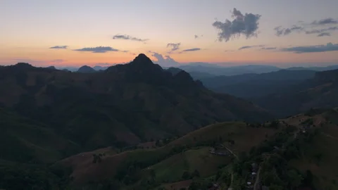 Aerial view of the mountain range in Pang Ma Pha, Mae Hong Son Video stock 294765655